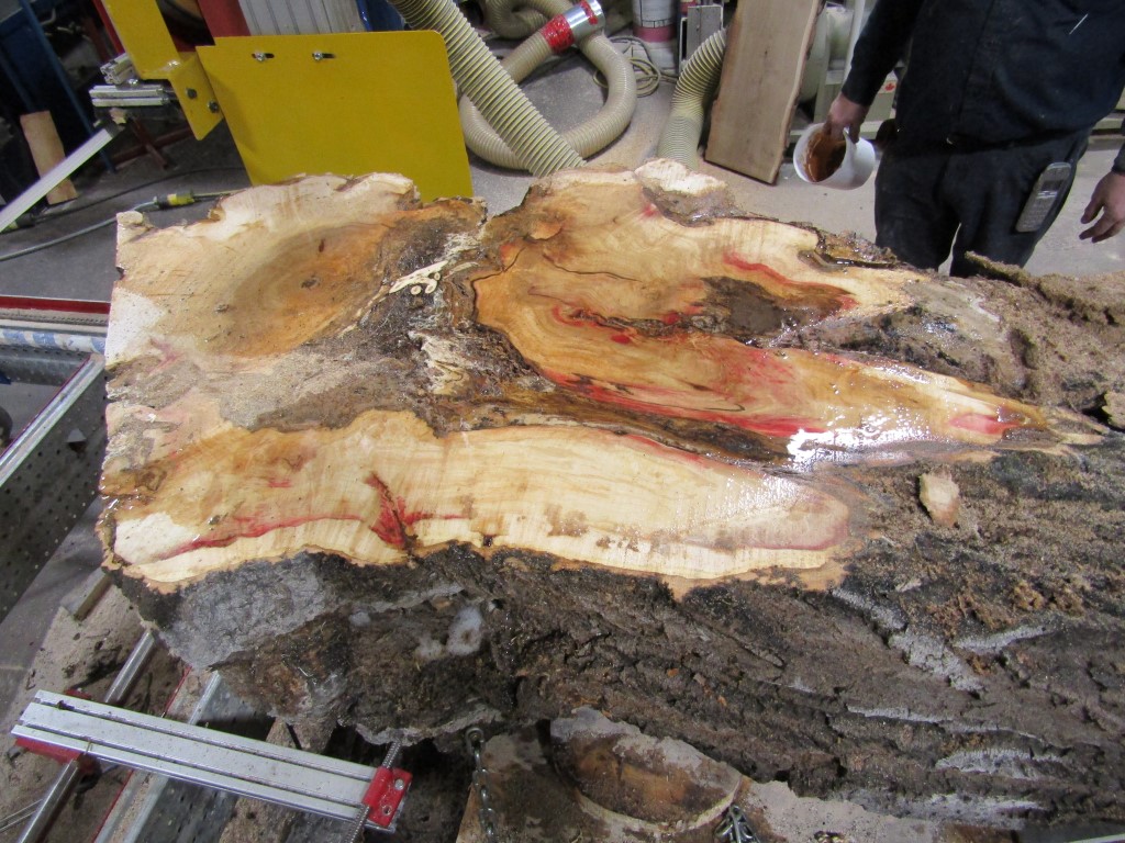 Manitoba Maple Boards with Beautiful Red Flames Mammoth Sawmill