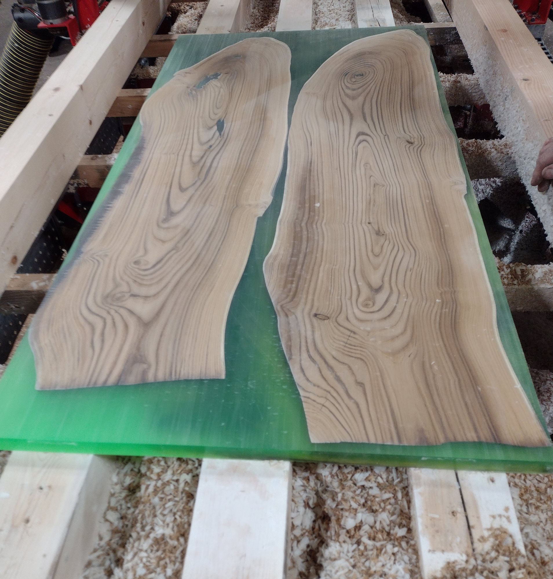 Planing Large Epoxy Table Mammoth Sawmill